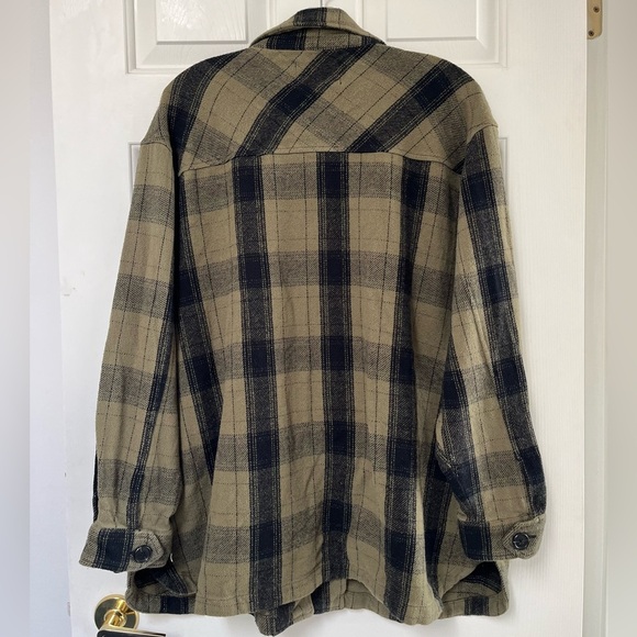 NWT Lucky Brand Oversized Flannel Shirt XL Green - Picture 6 of 12